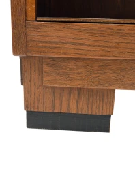 1930s Art Deco Modernist Bookcase, Solid Oak with Glass Doors